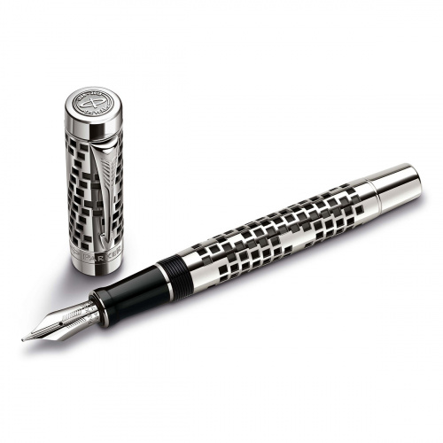 Перьевая ручка Parker Duofold Senior 125th Anniversary LE Silver F100, серебро - фото №2