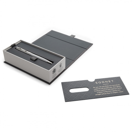 Шариковая ручка Parker Sonnet Slim 2017 Metal & Pearl Lacquer CT - фото №3