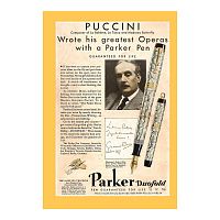 Статья "PUCCINI. Wrote his greatest Operas with a Parker Pen",из журнала за 1931г,23,5х17,5см,арт. 7