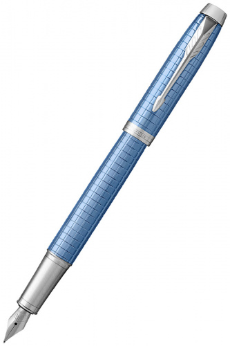 Перьевая ручка Parker IM Premium 2017 Blue CT, алюминий с гравировкой - фото №1