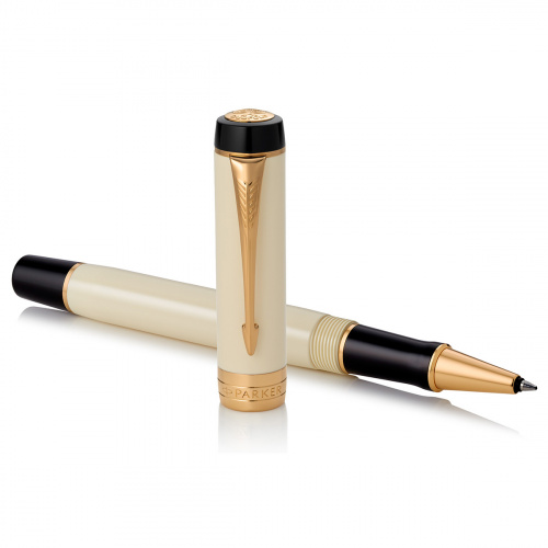 Ручка-роллер Parker Duofold Classic 2017 Ivory & Black GT - фото №3