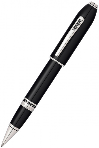 Ручка-роллер Cross Peerless 125 Obsidian Black Lacquer, чёрный лак/платина - фото №1