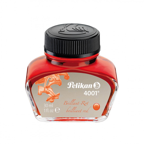 Флакон с чернилами Pelikan 4001 Brilliant Red для перьевой ручки 30 мл красный - фото №1