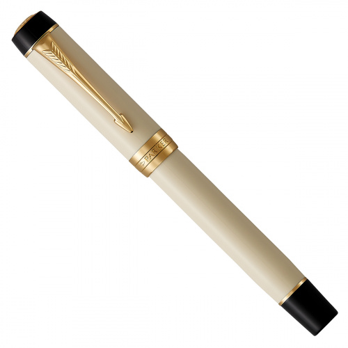 Ручка-роллер Parker Duofold Classic 2017 Ivory & Black GT - фото №2