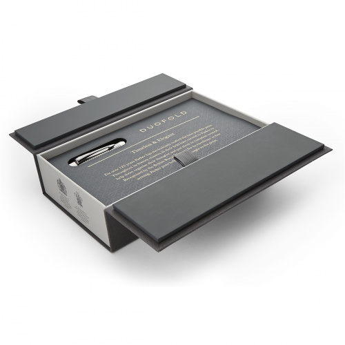 Ручка-роллер Parker Duofold Prestige 2017 Ruthenium Chiselled CT - фото №6