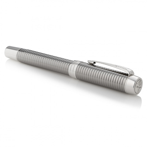 Ручка-роллер Parker Duofold Prestige 2017 Ruthenium Chiselled CT - фото №4