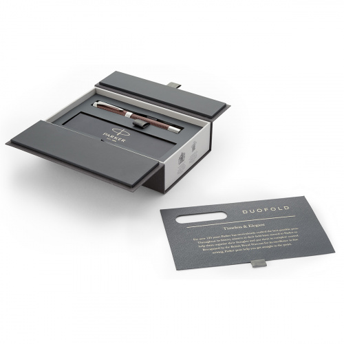 Ручка-роллер Parker Duofold Prestige 2017 Burgundy Chevron CT - фото №5