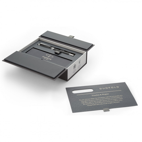 Ручка-роллер Parker Duofold Prestige 2017 Black Chevron CT - фото №5