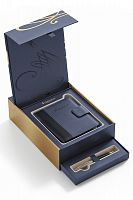 Набор подарочный Waterman 1978717 Шариковая ручка Carene De Luxe Black Gold GT+блокнот