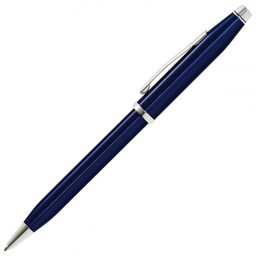Шариковая ручка Cross Century II Translucent Blue Lacquer Rhodium Plated - фото №2