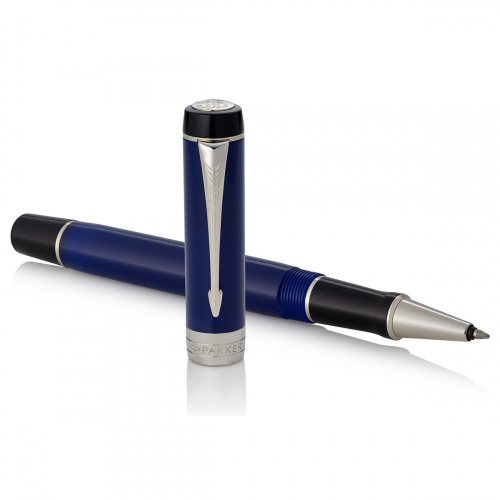 Ручка-роллер Parker Duofold Classic 2017 Blue & Black CT - фото №3