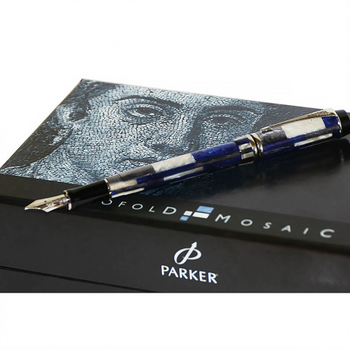 Перьевая ручка Parker Duofold International Mosaic Blue Special Edition, новая, 2001 г.в. - фото №2