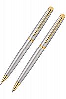 Набор: шариковая ручка+механ карандаш Waterman Hemisphere Stainless Steel GT
