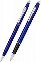 Набор Cross Century Classic Translucent Blue Lacquer шариковая ручка+роллер (AT0088-112)