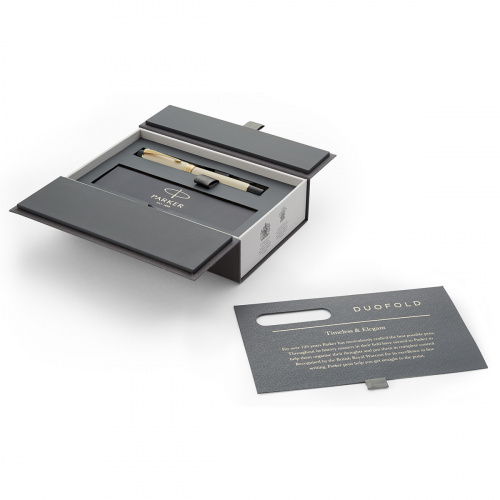 Ручка-роллер Parker Duofold Classic 2017 Ivory & Black GT - фото №5