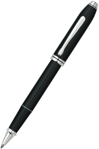Ручка-роллер Cross Townsend Black Lacquer RP, чёрный лак/родий - фото №1